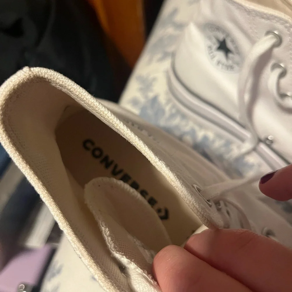 White Converse High-Top Canvas Sneakers
